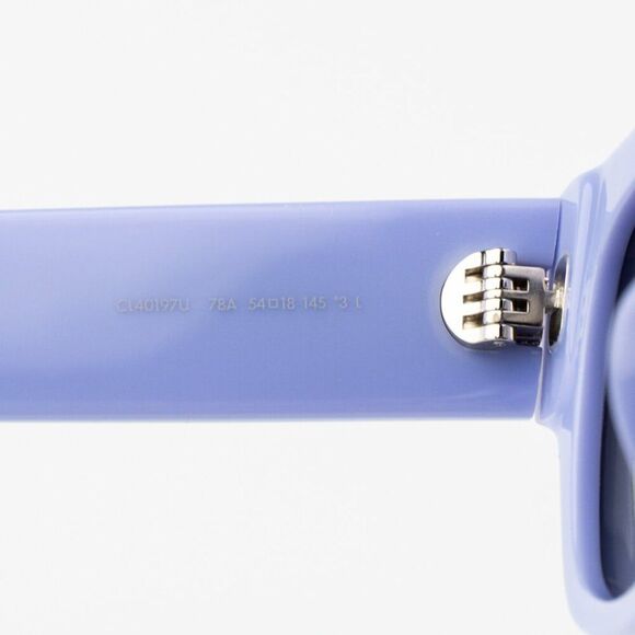 NEW Celine CL40197U 78A MONOCHROMS Shiny Lilac Smoke Unisex Cat Eye Sunglasses - Picture 9 of 11